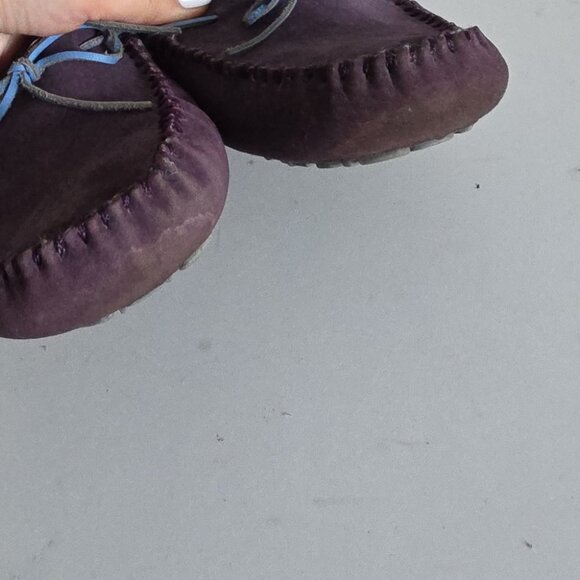 UGG | Slippers Dakota Moccasins Shearling Purple Blue Laces Men Sz 8 Boys Sz 9 - Picture 5 of 5